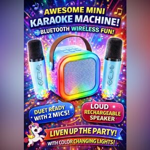 Rechargeable Mini Bluetooth Karaoke Set (blue)